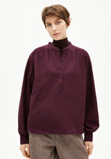 bluse efinaraa brushed dark cranberry