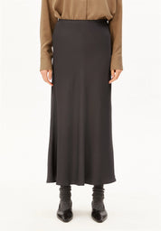 lenovaa satin slip-skirt dark steel