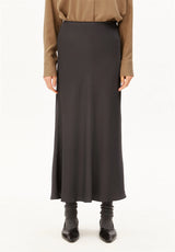 lenovaa satin slip-skirt dark steel