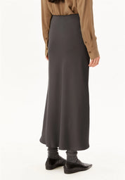 lenovaa satin slip-skirt dark steel
