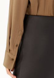 lenovaa satin slip-skirt dark steel
