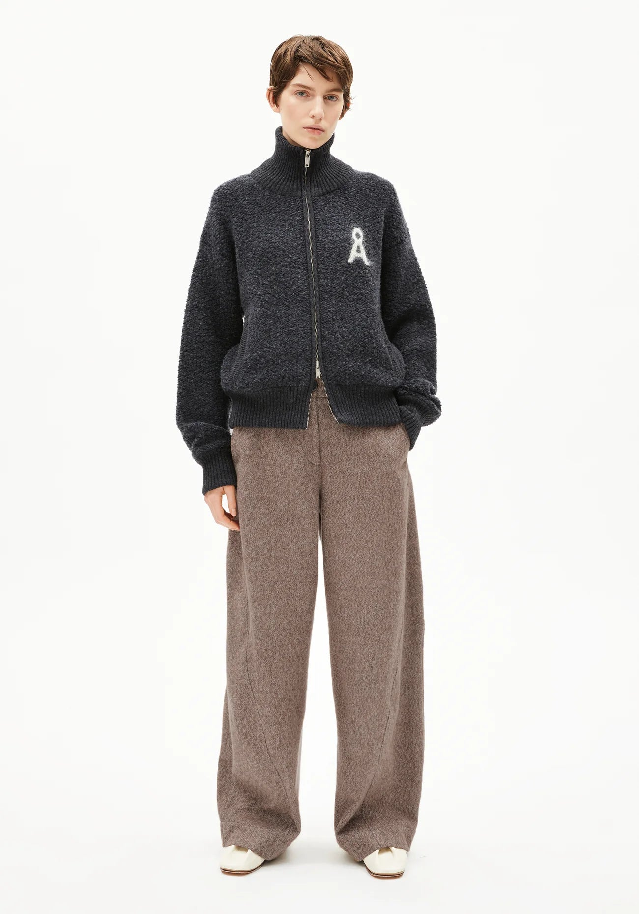 iconic Å gwenaa bouclé steel melange -oatmilk