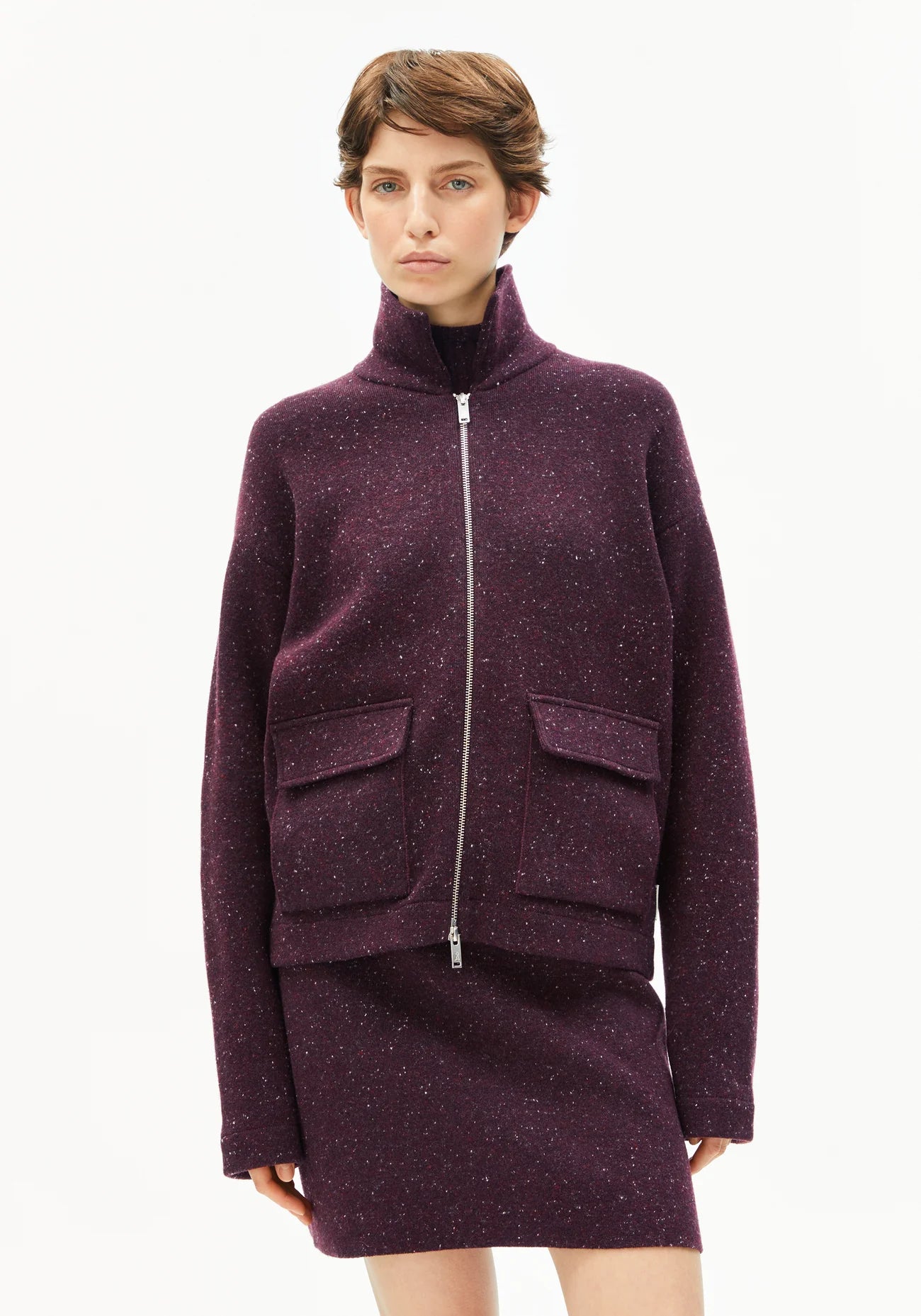 jacke dorotheaa tweed dark cranberry