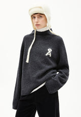 iconic Å bouclé knit sweater steel melange-oatmilk