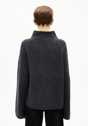 iconic Å bouclé knit sweater steel melange-oatmilk