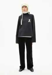 iconic Å bouclé knit sweater steel melange-oatmilk