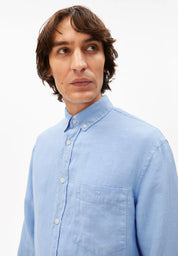 linen longsleeve shirt wedgwood