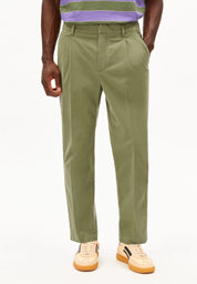 taamir pleated chino pant fatigue green