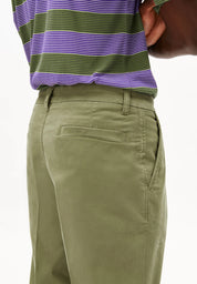 taamir pleated chino pant fatigue green