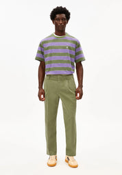 taamir pleated chino pant fatigue green