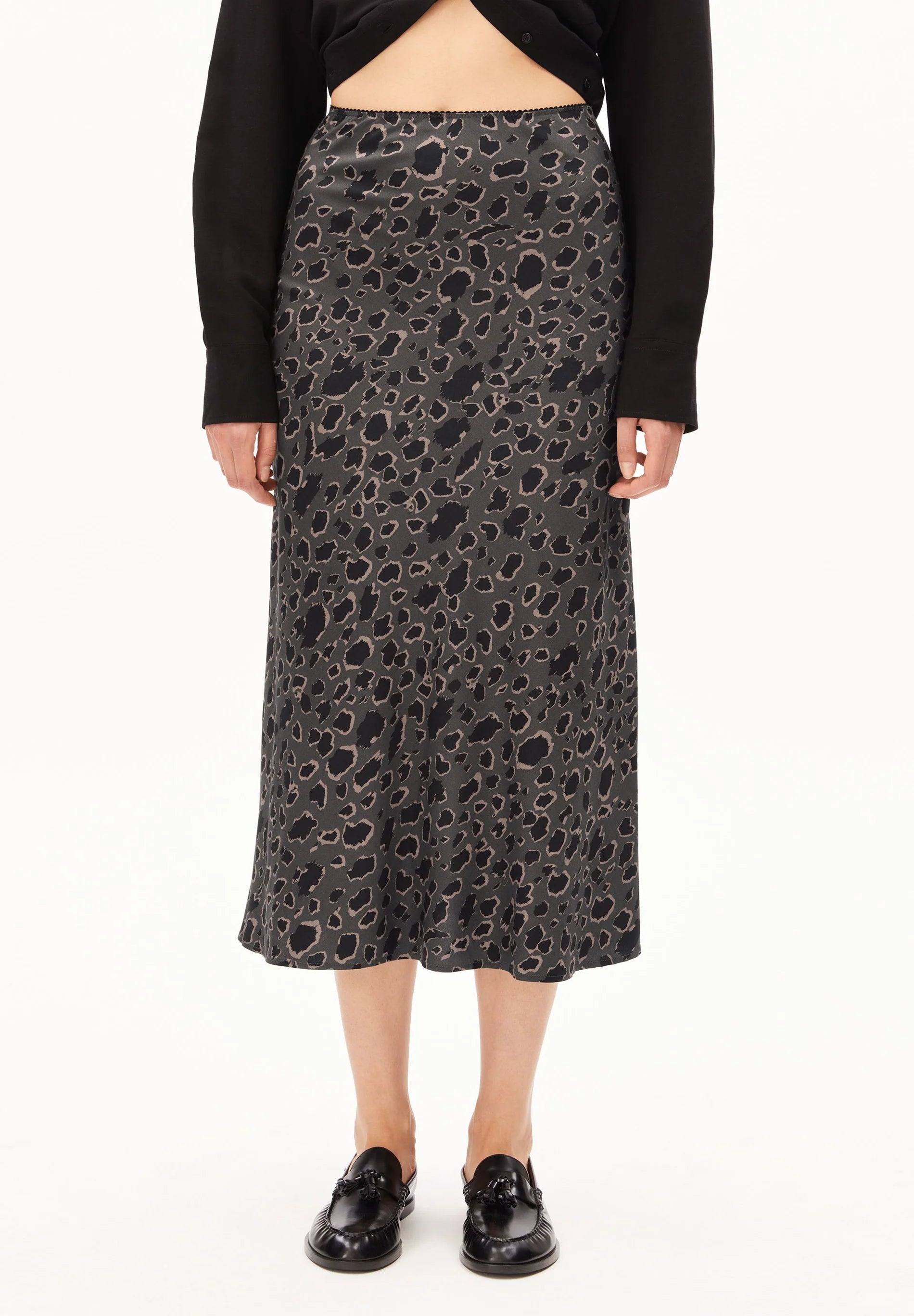 leo lenovaa slip-skirt dark steel-black