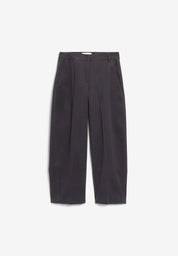 barrel leg twill pant dark steel