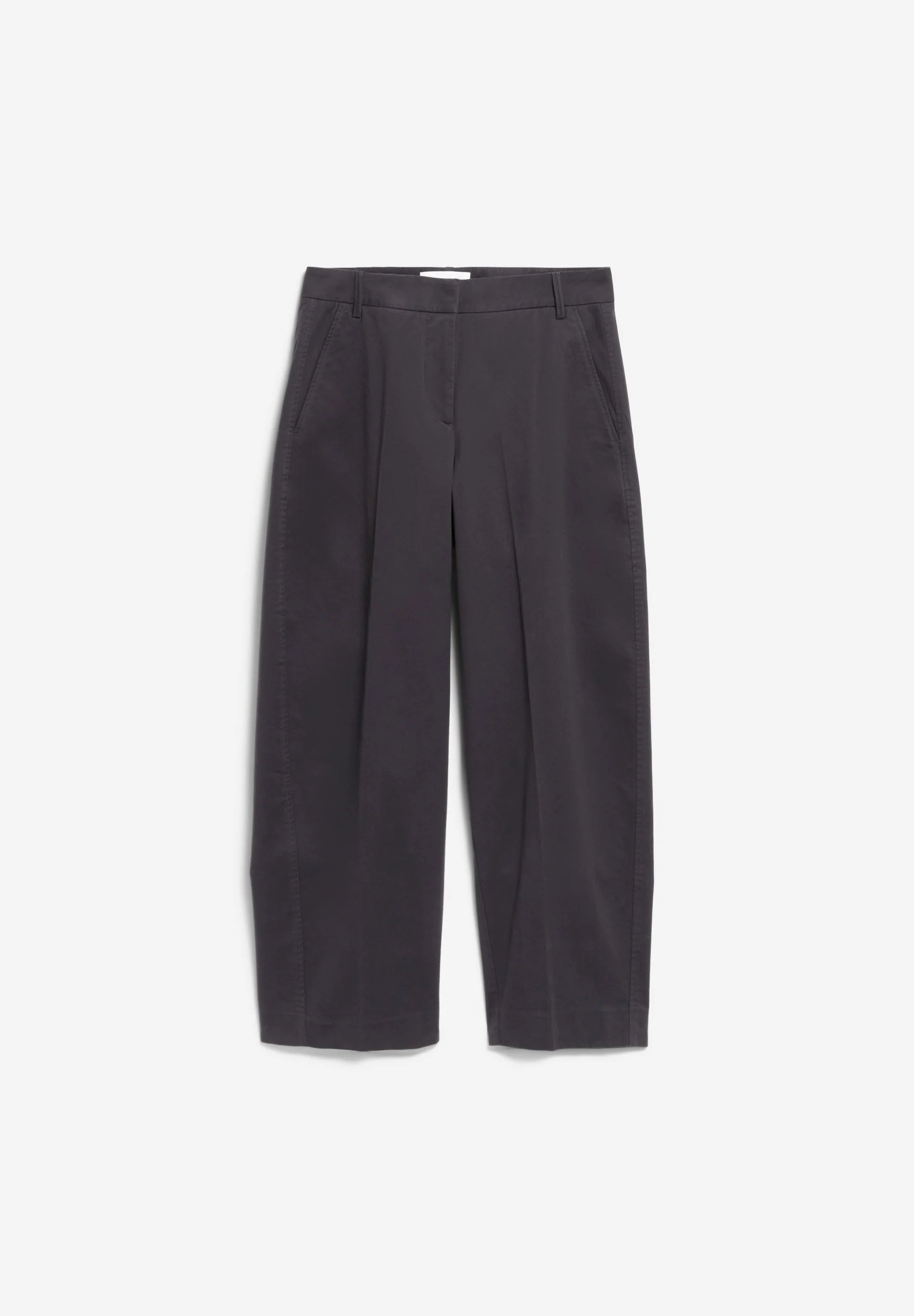 barrel leg twill pant dark steel