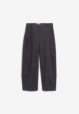 barrel leg twill pant dark steel