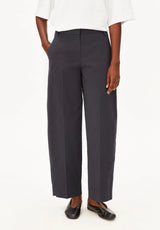 barrel leg twill pant dark steel