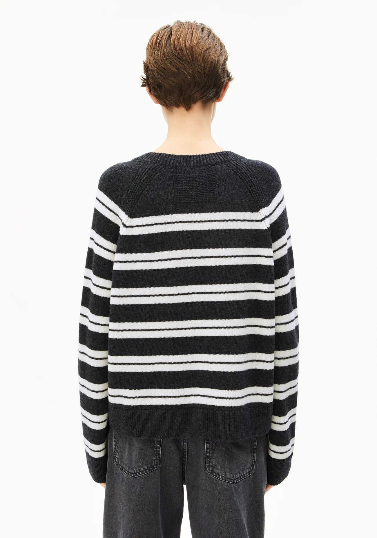 pullover liliriaa fine stripe steel melange - oatmilk