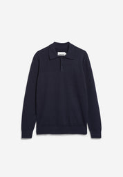 longsleeve knit poloshirt night sky