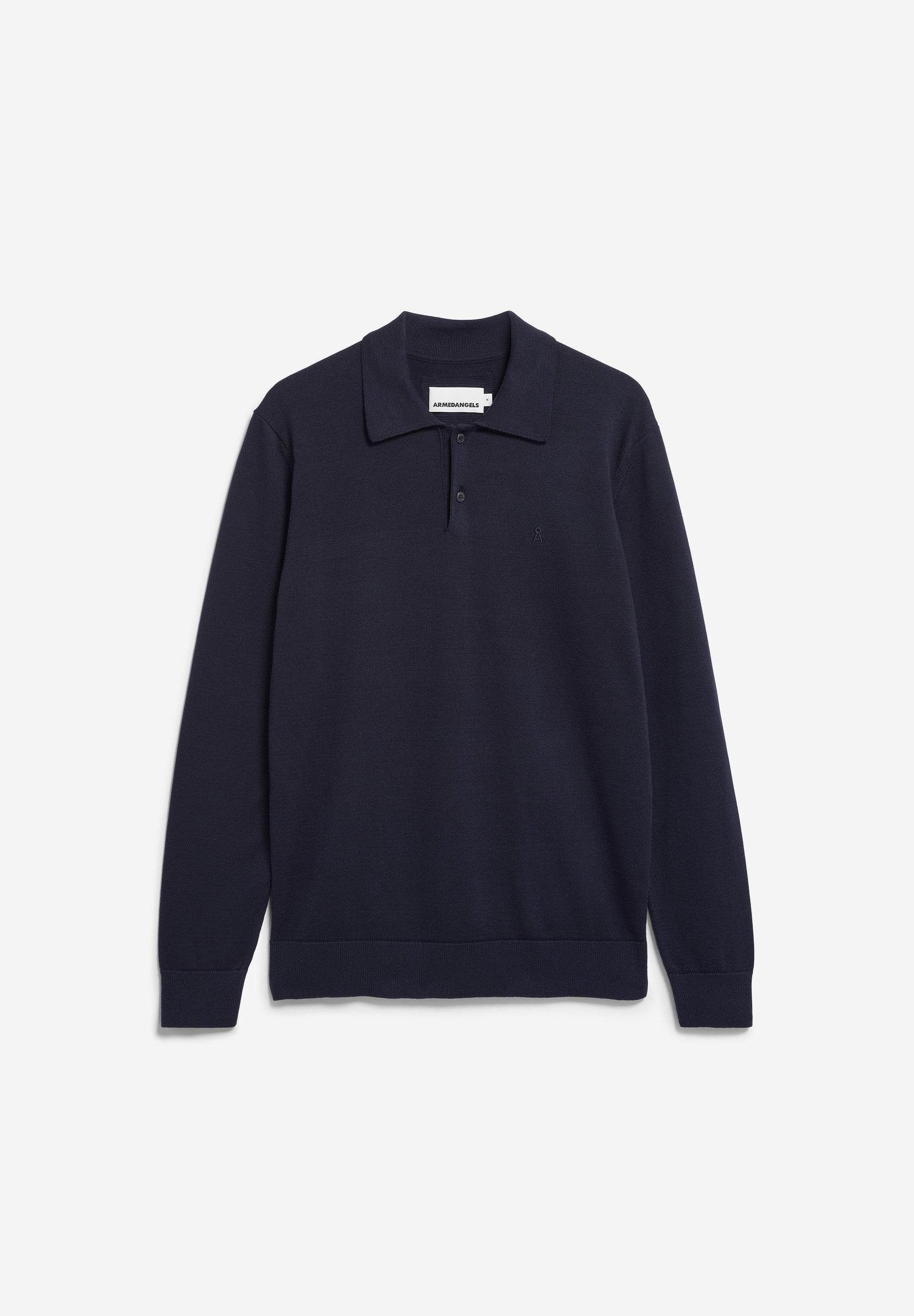 longsleeve knit poloshirt night sky