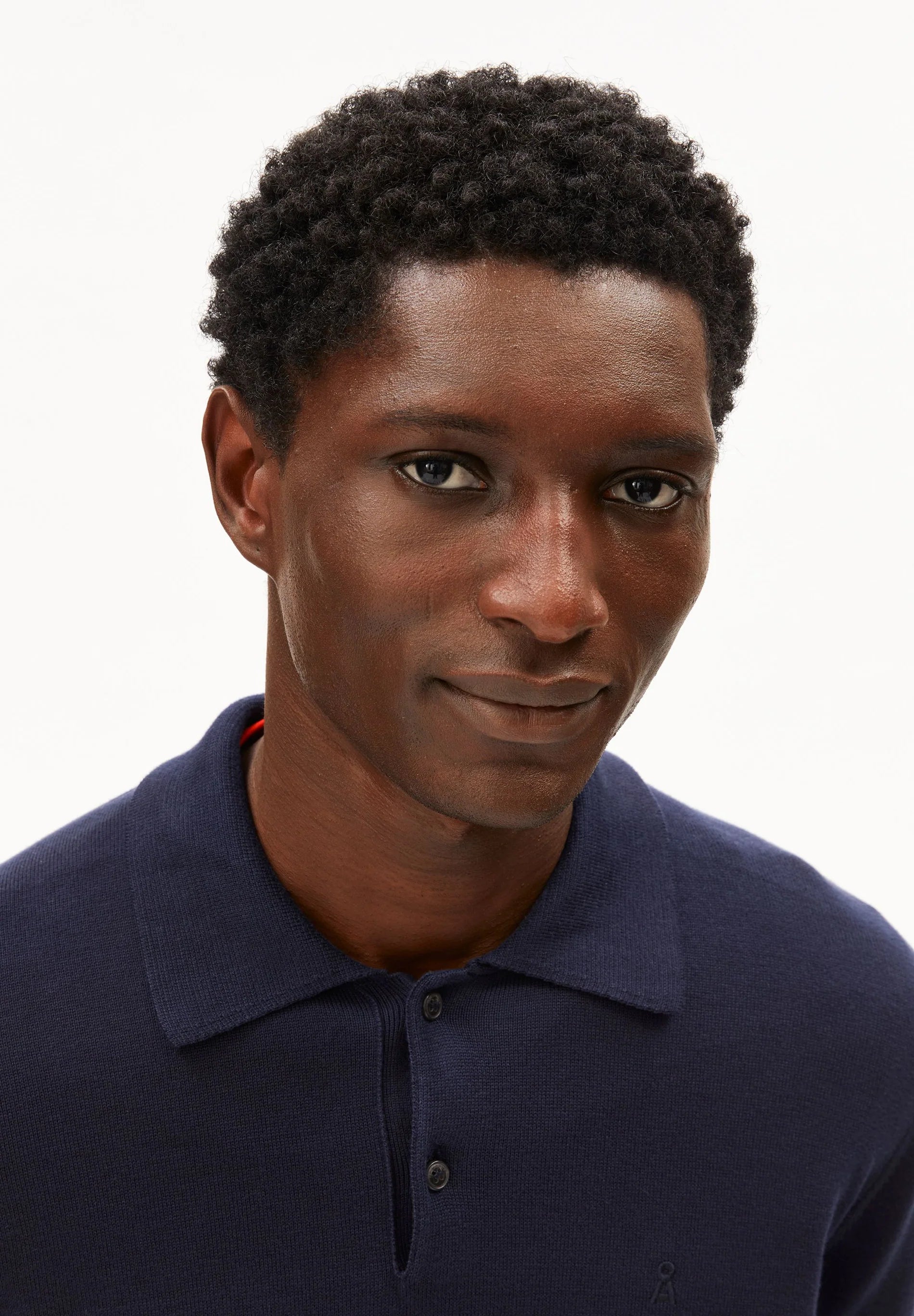 longsleeve knit poloshirt night sky