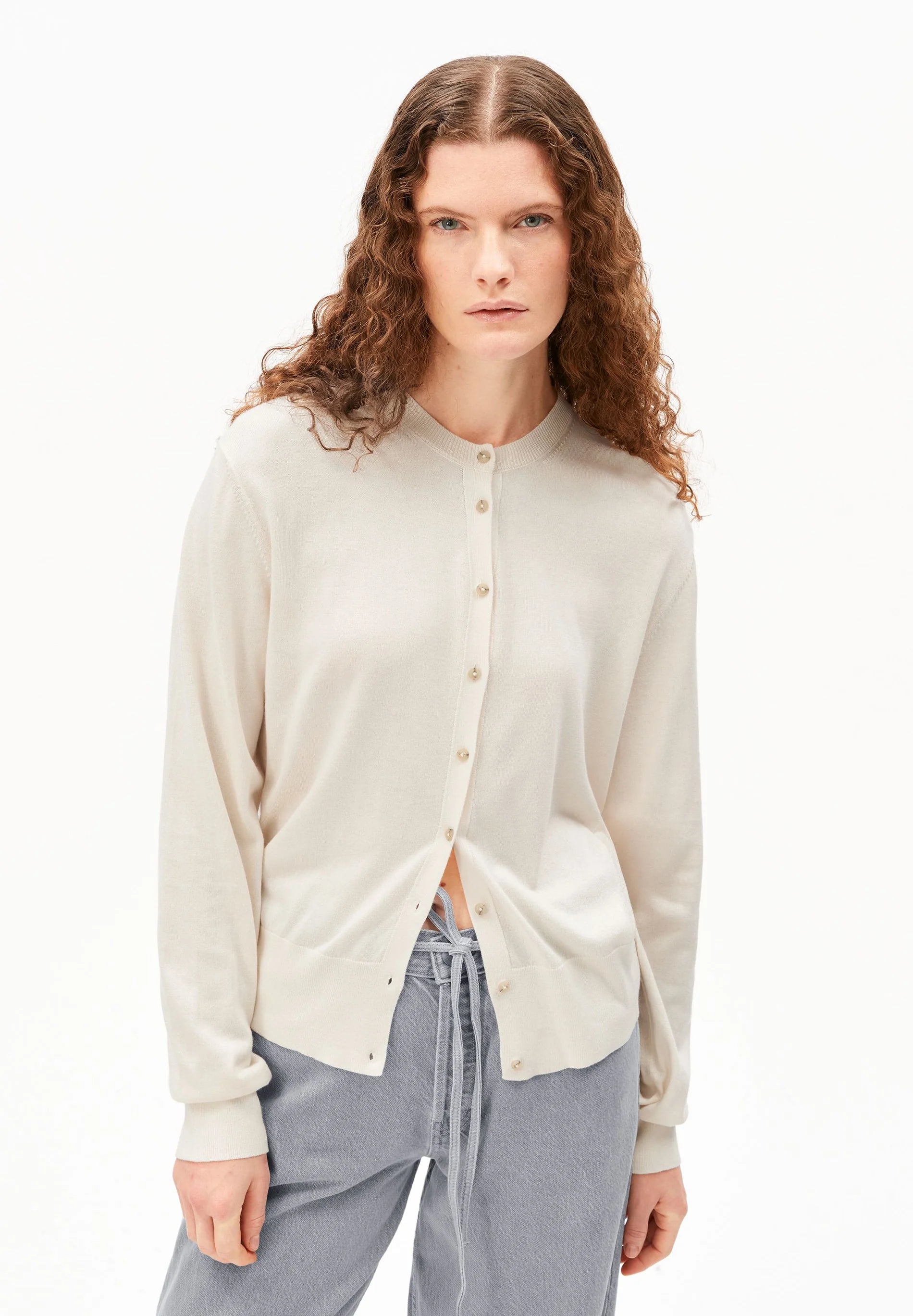 fine knit cardigan oatmilk