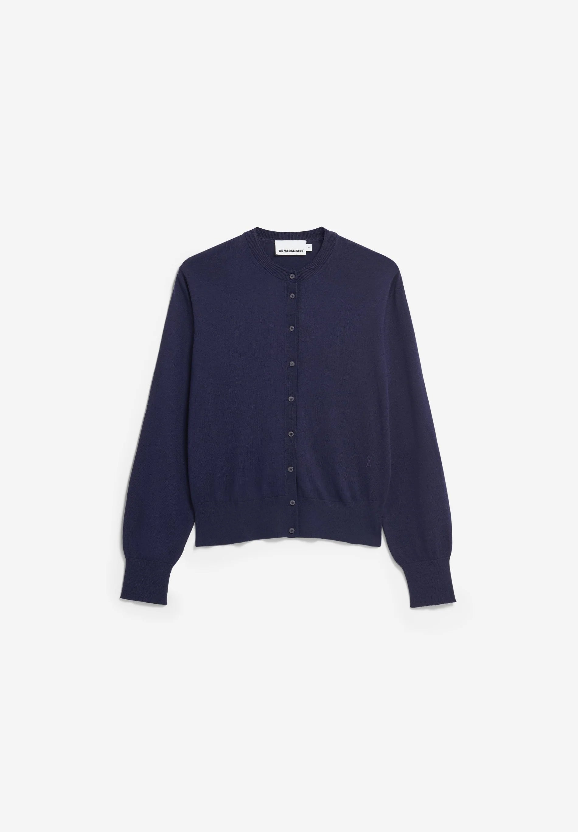 fine knit cardigan tinted navy