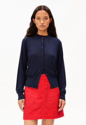 fine knit cardigan tinted navy