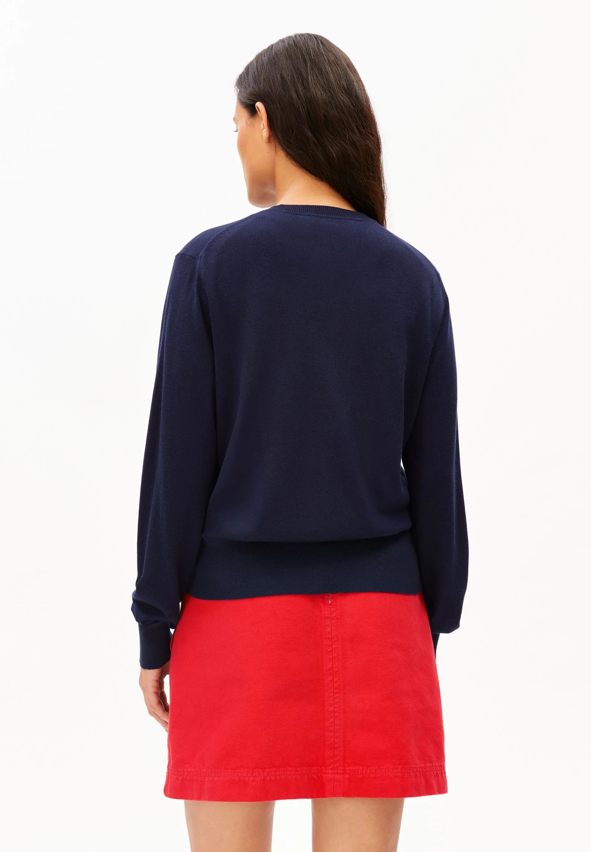 fine knit cardigan tinted navy