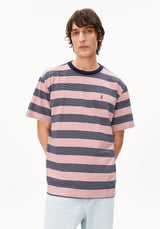 maarkos multi stripes t-shirt tinted navy-oatmilk