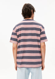 maarkos multi stripes t-shirt tinted navy-oatmilk