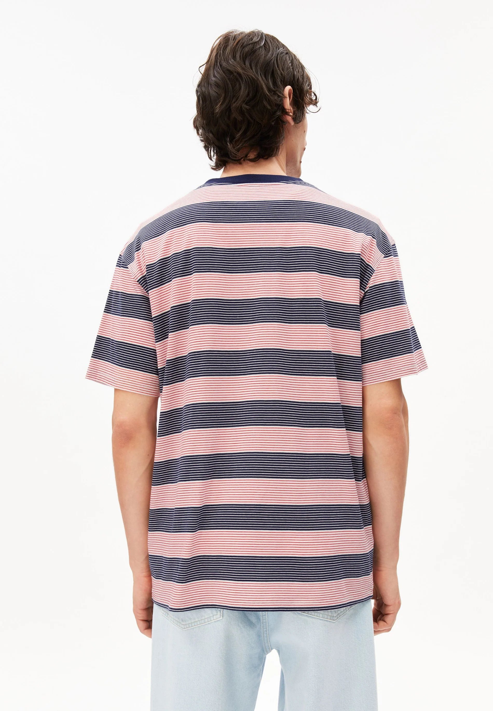 maarkos multi stripes t-shirt tinted navy-oatmilk