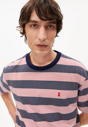 maarkos multi stripes t-shirt tinted navy-oatmilk
