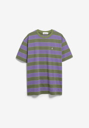 maarkos multi stripes t-shirt pungent purple-fatigue green