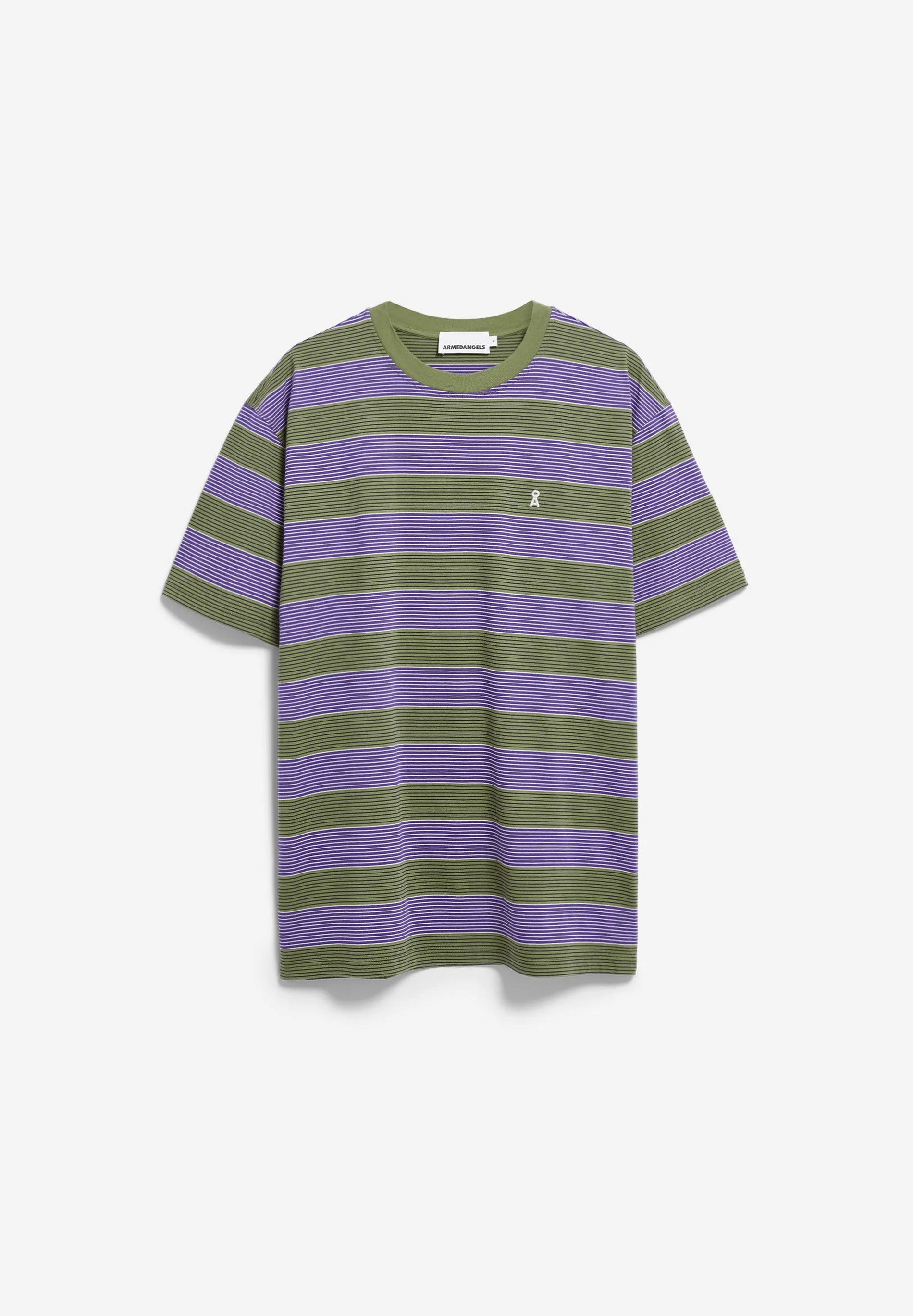 maarkos multi stripes t-shirt pungent purple-fatigue green