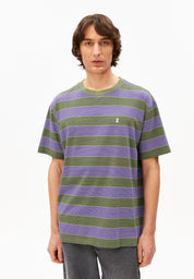 maarkos multi stripes t-shirt pungent purple-fatigue green