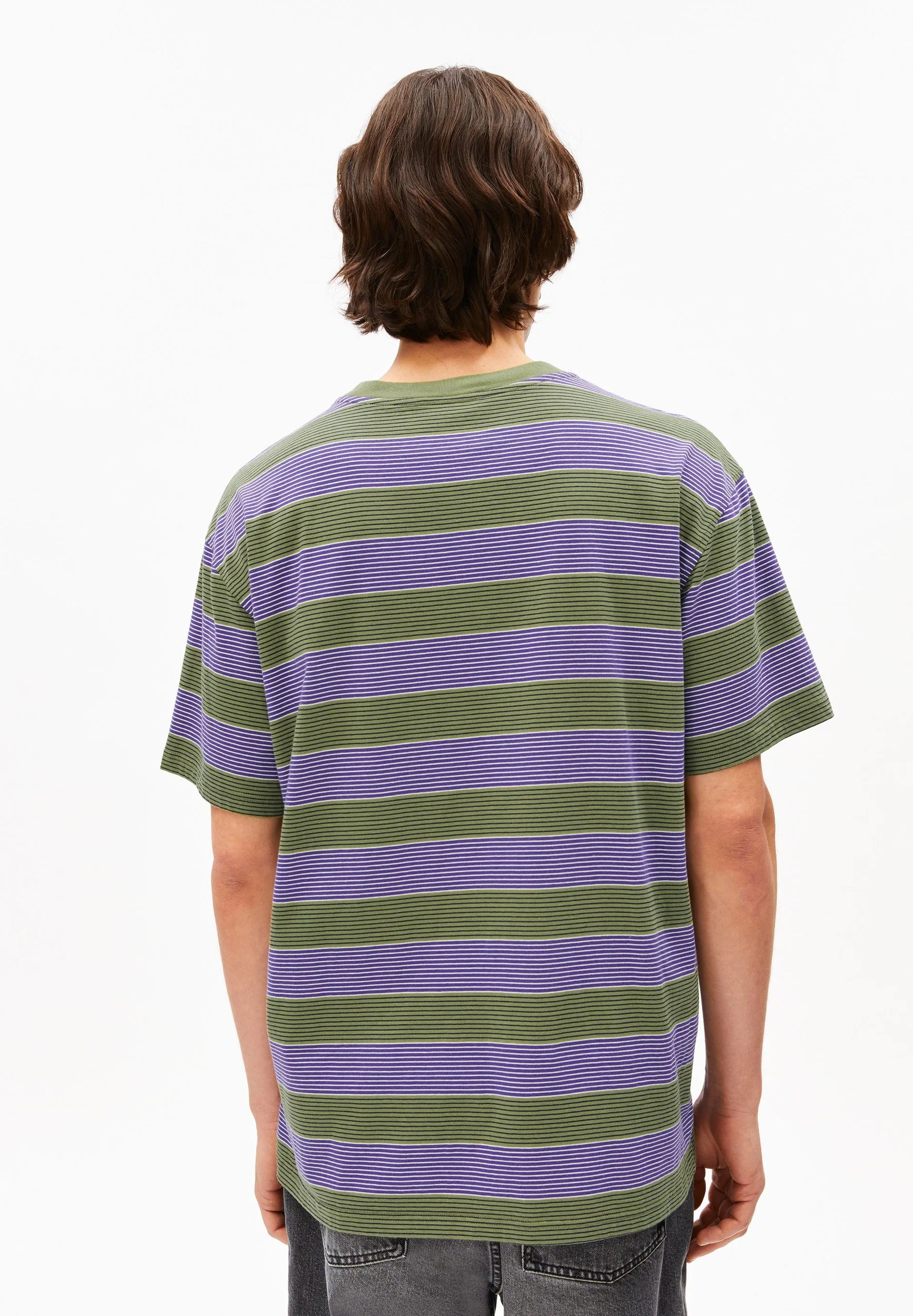 maarkos multi stripes t-shirt pungent purple-fatigue green