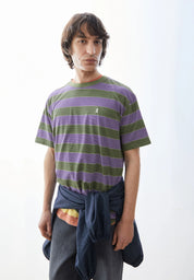 maarkos multi stripes t-shirt pungent purple-fatigue green