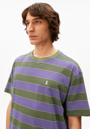 maarkos multi stripes t-shirt pungent purple-fatigue green