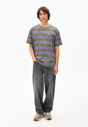 maarkos multi stripes t-shirt pungent purple-fatigue green