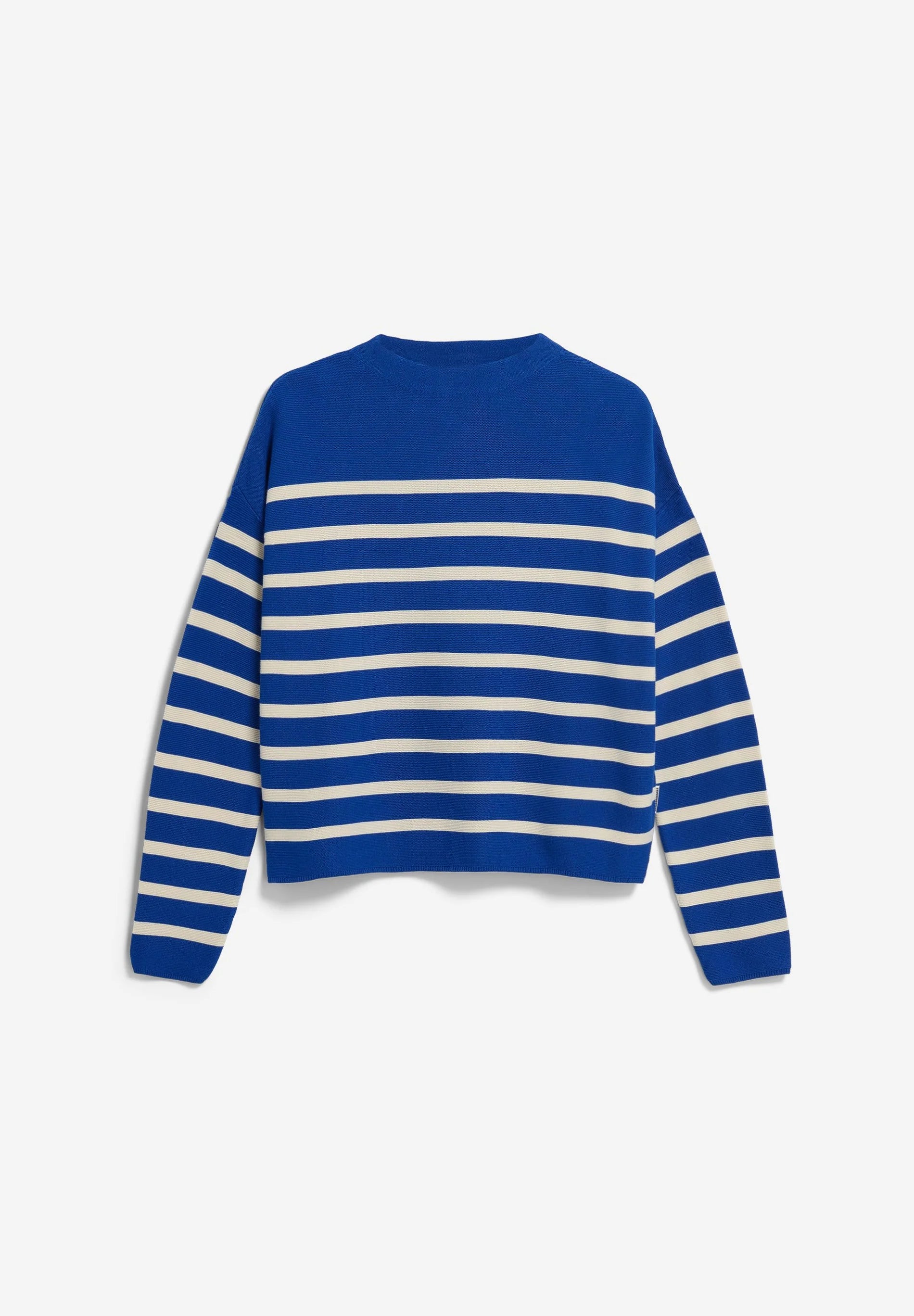 merinaa stripes knit sweater dynamo blue-oatmilk