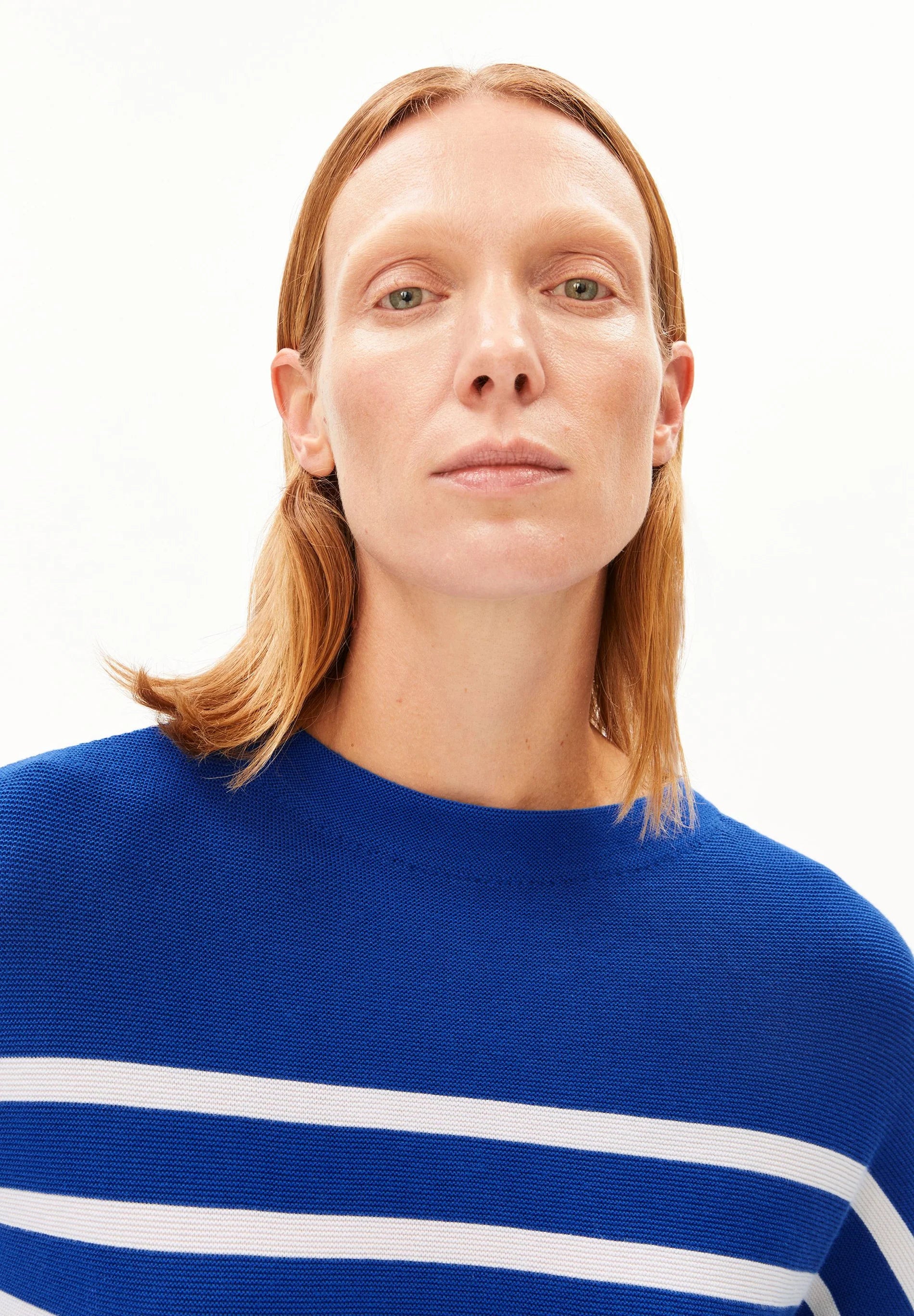 merinaa stripes knit sweater dynamo blue-oatmilk