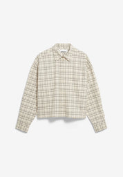 check boxy blouse oatmilk-black