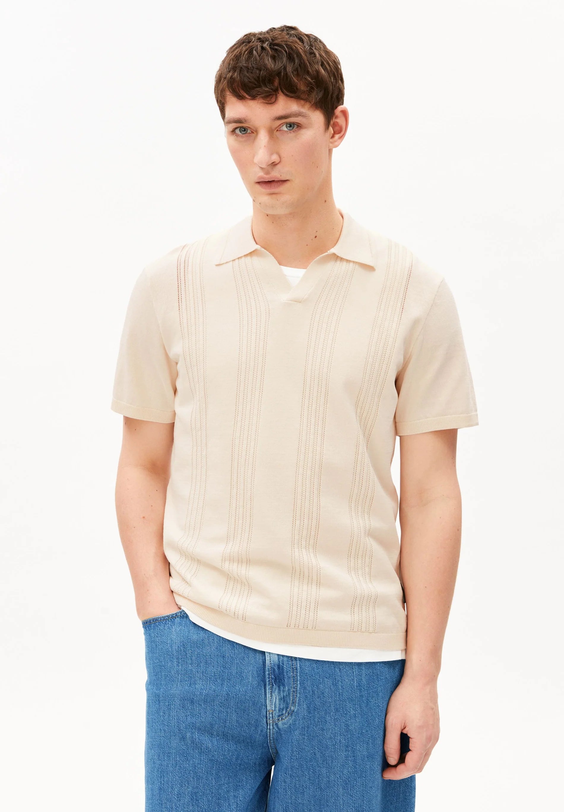cotton knit poloshirt pure