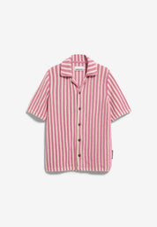 striped knit poloshirt pure-washed berry