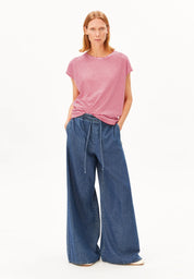 slub jersey stripe t-shirt pink mist-mars red