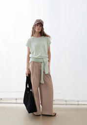 slub jersey stripe t-shirt oatmilk-foam