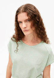 slub jersey stripe t-shirt oatmilk-foam
