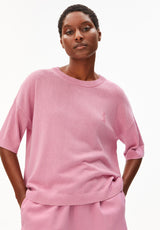 s sl linen blend knit sweater washed berry