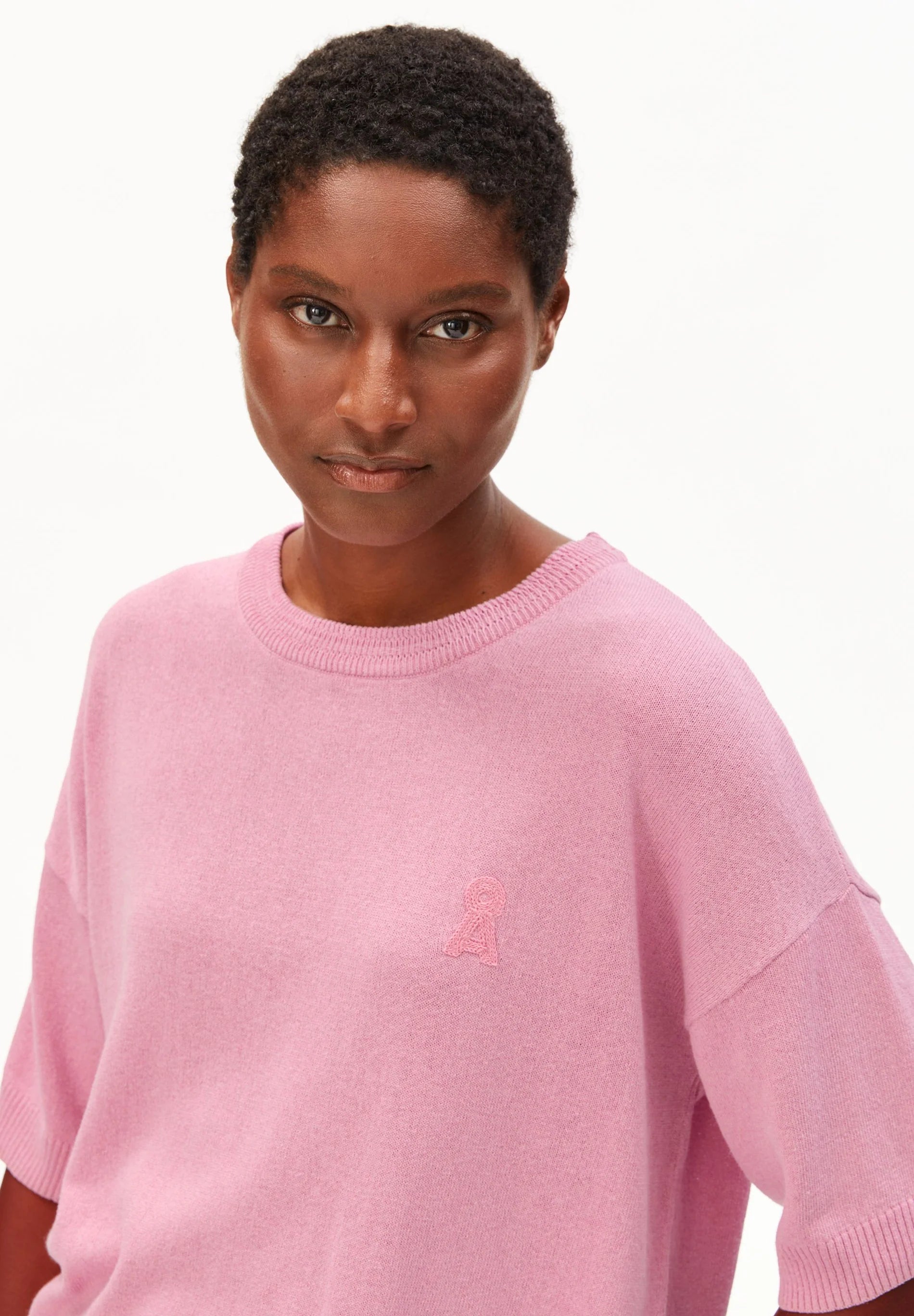 s sl linen blend knit sweater washed berry