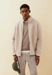 wool blend fleece jacket honey melange