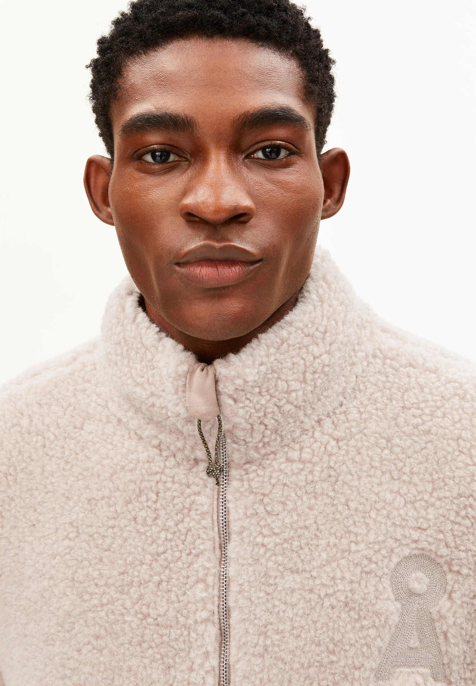 wool blend fleece jacket honey melange
